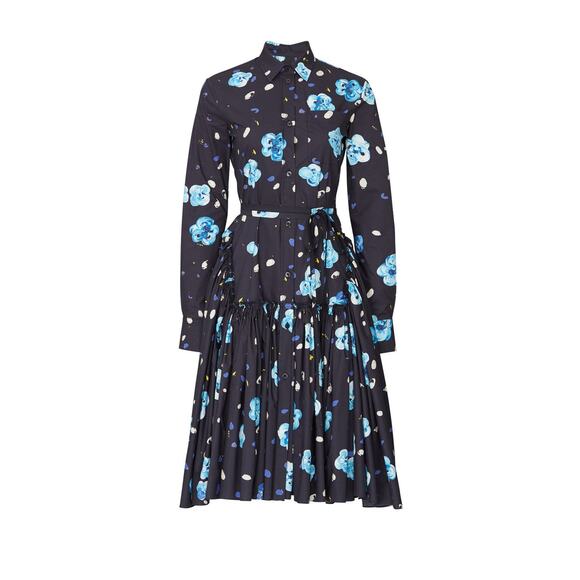 Marni Floral Long Sleeve Shirtdress S Button Front Collared - Picture 4 of 10